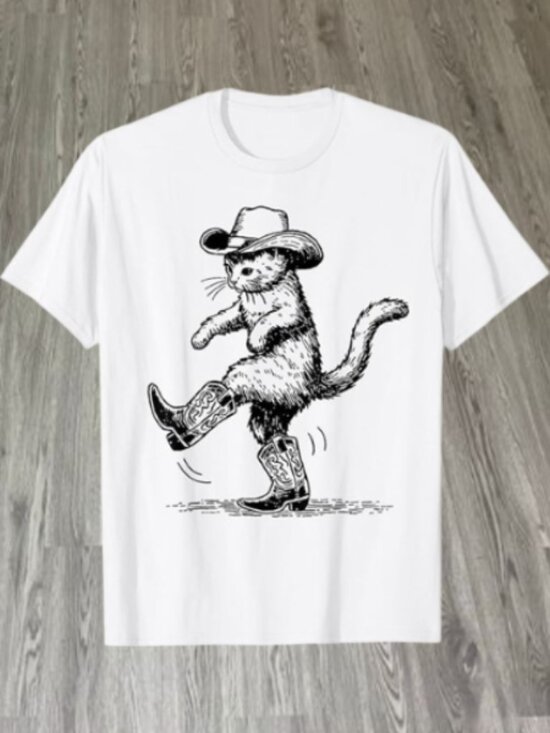 Gildan Other - Cute Cat with Cowboy Hat & Boots Cowgirl Western Country T-Shirt
